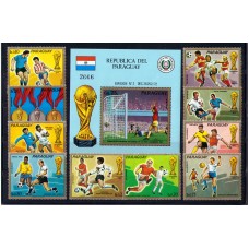 Парагвай 9 марок + 1 блок 1974 г.
